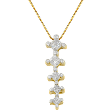 Load image into Gallery viewer, 14K Yellow Gold 0.25 CTTW Princess Cut Diamond Multi-Cross Drop Pendant Necklace (H-I, I1-I2)