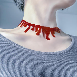 Halloween Horror Blood Drip Necklace Fake Blood Vampire Fancy Joker Choker Costume Red Necklaces