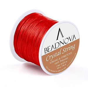 BEADNOVA 1mm Elastic Stretch Polyester Crystal String Cord for Jewelry Making Bracelet Beading Thread 60m/roll
