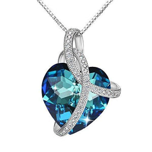 925 Sterling Silver CZ "Courageous Heart" Inspired Pendant Necklace Made with Swarovski Crystals