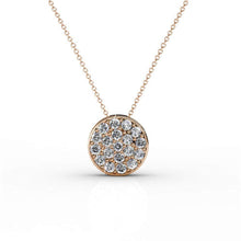 Load image into Gallery viewer, Cate &amp; Chloe Nelly “Valor” White Gold Plated Pave Stone Necklace with Swarovski Crystals, Modern Trendy Beautiful Round Cut Diamond Cluster Necklace, Wedding Fashion Statement Necklaces - MSRP $145