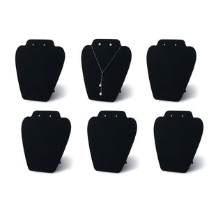 7TH VELVET 6 Pieces Black Velvet Easel Necklace & Earing Display 7 3/8" W x 8 2/8" H, Cover with Sturdy Velvet, Reinforced Bracket