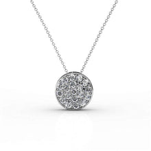 Load image into Gallery viewer, Cate &amp; Chloe Nelly “Valor” White Gold Plated Pave Stone Necklace with Swarovski Crystals, Modern Trendy Beautiful Round Cut Diamond Cluster Necklace, Wedding Fashion Statement Necklaces - MSRP $145
