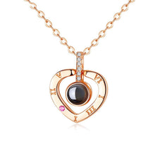 Load image into Gallery viewer, 925 Sterling Silver Necklace for Women 100 Languages Projection I Love You Chain Memory of Love Pendant Jewelry Birthday Valentine Gift for Her