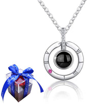 Load image into Gallery viewer, 925 Sterling Silver Necklace for Women 100 Languages Projection I Love You Chain Memory of Love Pendant Jewelry Birthday Valentine Gift for Her