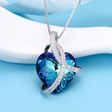 Load image into Gallery viewer, 925 Sterling Silver CZ &quot;Courageous Heart&quot; Inspired Pendant Necklace Made with Swarovski Crystals