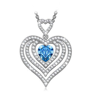 "Endless Love" Heart Pendant Necklace, Made with Swarovski Crystals
