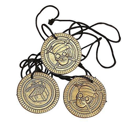 1 X Pirate Coin Necklaces 48 Ct - Party Favors - Boys / Girls