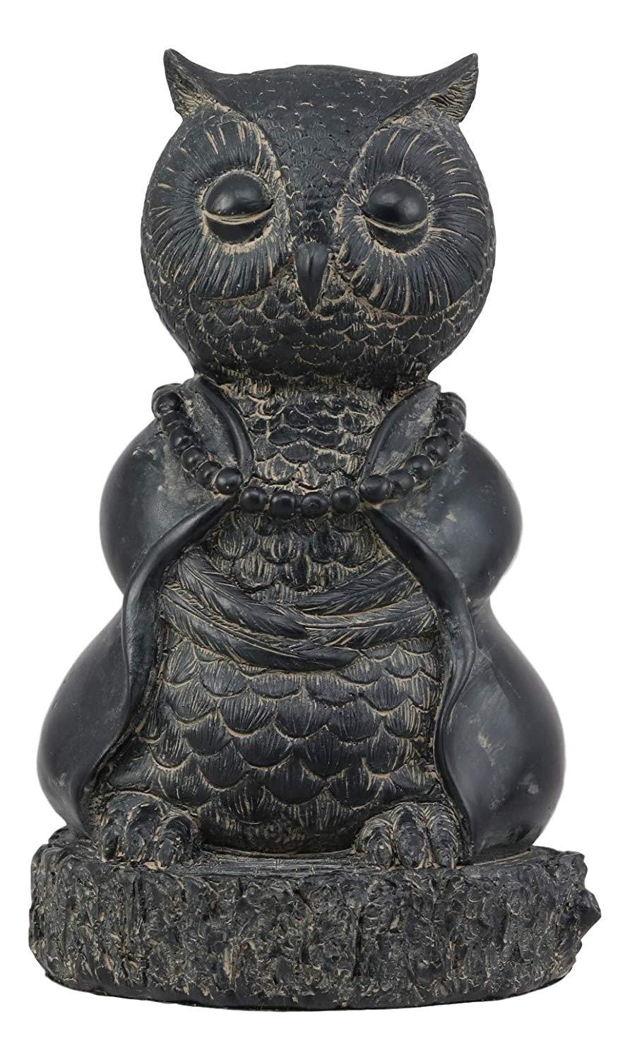 Ebros Gift Feng Shui Vastu Buddha Zen Yoga Owl with Prayer Beads Necklace Meditating Statue Decorative Talisman Figurine for Positive Flow and Harmony for Home or Office Decor 6