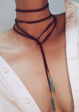Load image into Gallery viewer, Bohemian Long Choker with Turquoise Pendant Sexy Rock Handmade Vintage Necklace...