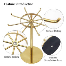 Load image into Gallery viewer, Exclusive metal jewelry display stand gold rotatable table top jewelry display holder necklaces bracelets earrings ring hanging jewelry organizer gold