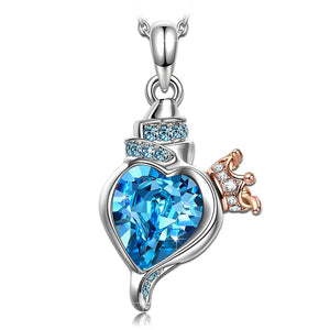 "Conch Princess" Heart Jewelry for women, Made with Swarovski Crystals, Woman Pendant Necklace