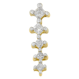 14K Yellow Gold 0.25 CTTW Princess Cut Diamond Multi-Cross Drop Pendant Necklace (H-I, I1-I2)
