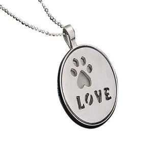 Luminous Dog Paw Print Love Pendant Necklace
