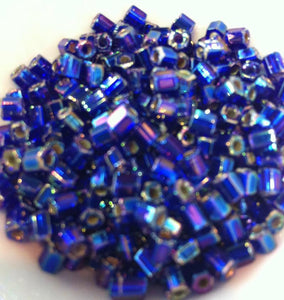 Sapphire Blue Silverlined Rainbow 2-Cut 6/0 (641) Qty: 10 grams