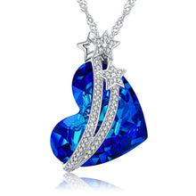 Load image into Gallery viewer, ANCREU Heart Ocean Necklace Love Heart Pendant Necklaces Women Made Swarovski Crystals