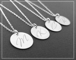 Personalized Initial Necklace - Sterling Silver, Multiple Sizes