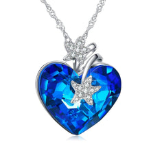 Load image into Gallery viewer, ANCREU Heart Ocean Necklace Love Heart Pendant Necklaces Women Made Swarovski Crystals