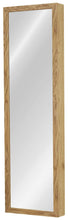 Load image into Gallery viewer, Shop for plaza astoria over the door wall mount jewelry armoire with full length dressing mirror and vanity mirror for earrings necklaces and rings oak