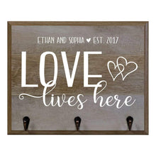 Load image into Gallery viewer, Cherry Wood Personalized Coat Rack Wall Sign 15" w x 12" h 4.25" deep