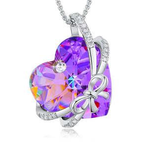ANCREU Angel Wing Necklaces for Women Love Heart Pendant Necklace Gifts for Women Girls