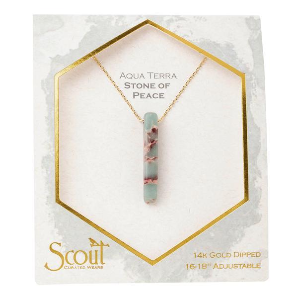 Scout Curated Wears Stone Point Necklace - Aqua Terra/Gold/Stone of Peace