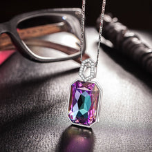 Load image into Gallery viewer, &quot;Garden Mist&quot; Purple / Green Pendant Necklace Made with Swarovski Crystals