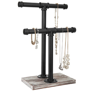Industrial Pipe T-Bar Jewelry Stand