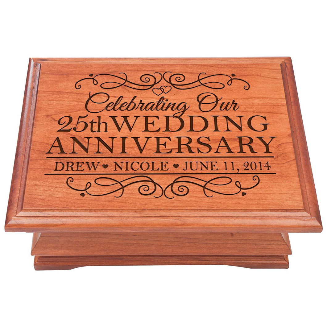 25th Wedding Anniversary Personalized Jewelry Box