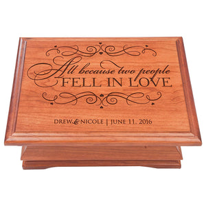 Wedding Anniversary Personalized Jewelry Box "Fell in Love"