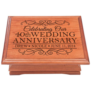 40th Wedding Anniversary Personalized Jewelry Box