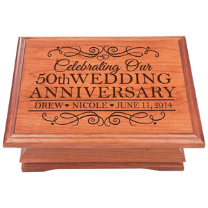 50th Wedding Anniversary Personalized Jewelry Box