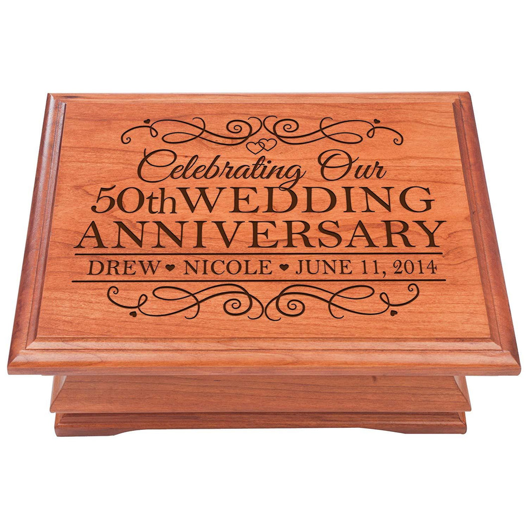 50th Wedding Anniversary Personalized Jewelry Box