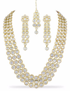 Anushka Sharma Bollywood Inspired Traditional Kundan Pearl Necklace Set  with Freebie Maang-Tikka