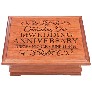 1st Wedding Anniversary Personalized Jewelry Box