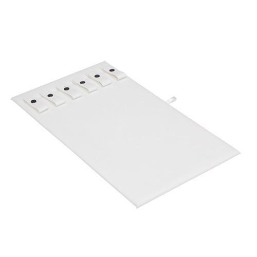 #93L-1 White Leatherette Necklace and Chain Display Pad