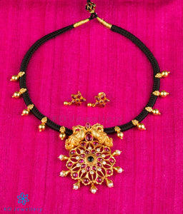 The Anulasya Antique Silver Peacock Necklace