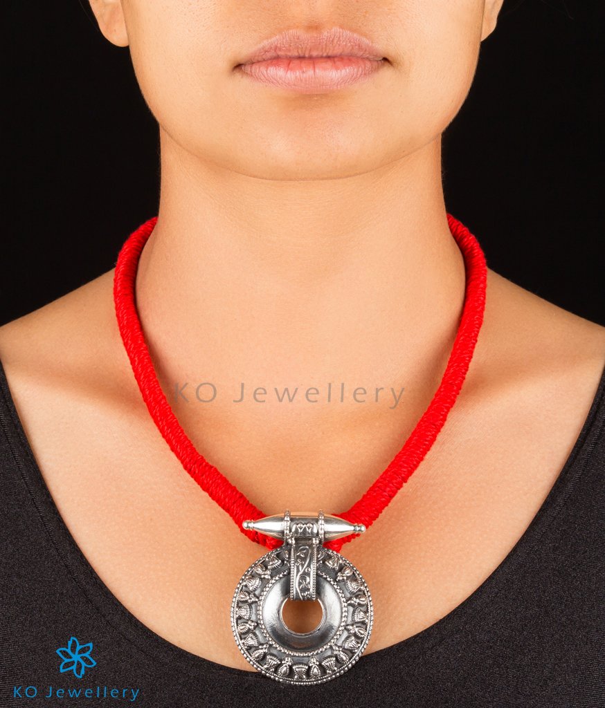 The Chakra Silver Necklace (Red)