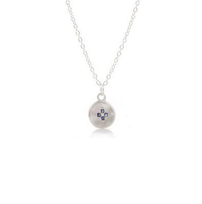 Starburst Sapphire and Sterling Silver Pendant Necklace