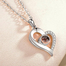 Load image into Gallery viewer, Amxiu Personalized 925 Silver Heart Necklace Projection 100 Languages I Love You Choker Necklace For Women Special Unique Gift