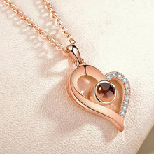 Load image into Gallery viewer, Amxiu Personalized 925 Silver Heart Necklace Projection 100 Languages I Love You Choker Necklace For Women Special Unique Gift