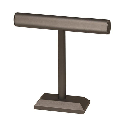 #BD-2113R-SG Steel Gray Faux Leather T-Bar Display