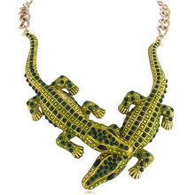 Load image into Gallery viewer, Bella Fashion 3 Colors Enamel Crocodile Choker Necklace Austrian Crystal Rhinestone Animal Alligator Necklace Party Jewelry Gift