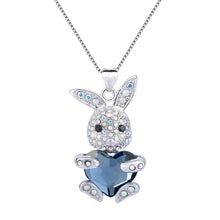 Load image into Gallery viewer, Bella Fashion Bling Heart Lovely Rabbit Pendant Necklace Austrian Crystal Animal Necklace For Women Party Jewelry Valentine Gift
