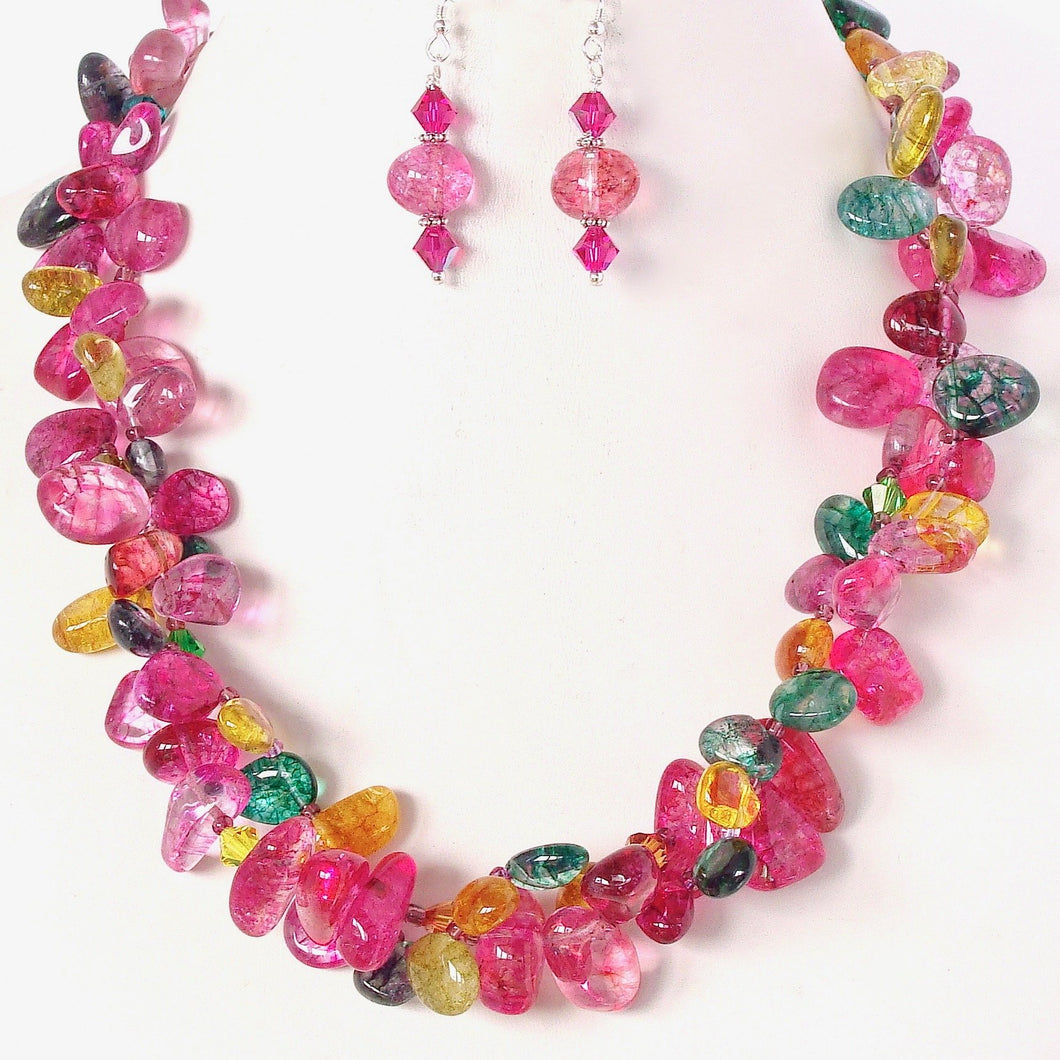 Scrumptious Treasures: Chunky Gemstone Necklace Set