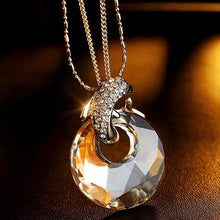 Load image into Gallery viewer, Dolphin Backer Crystal Long Pendant Necklace