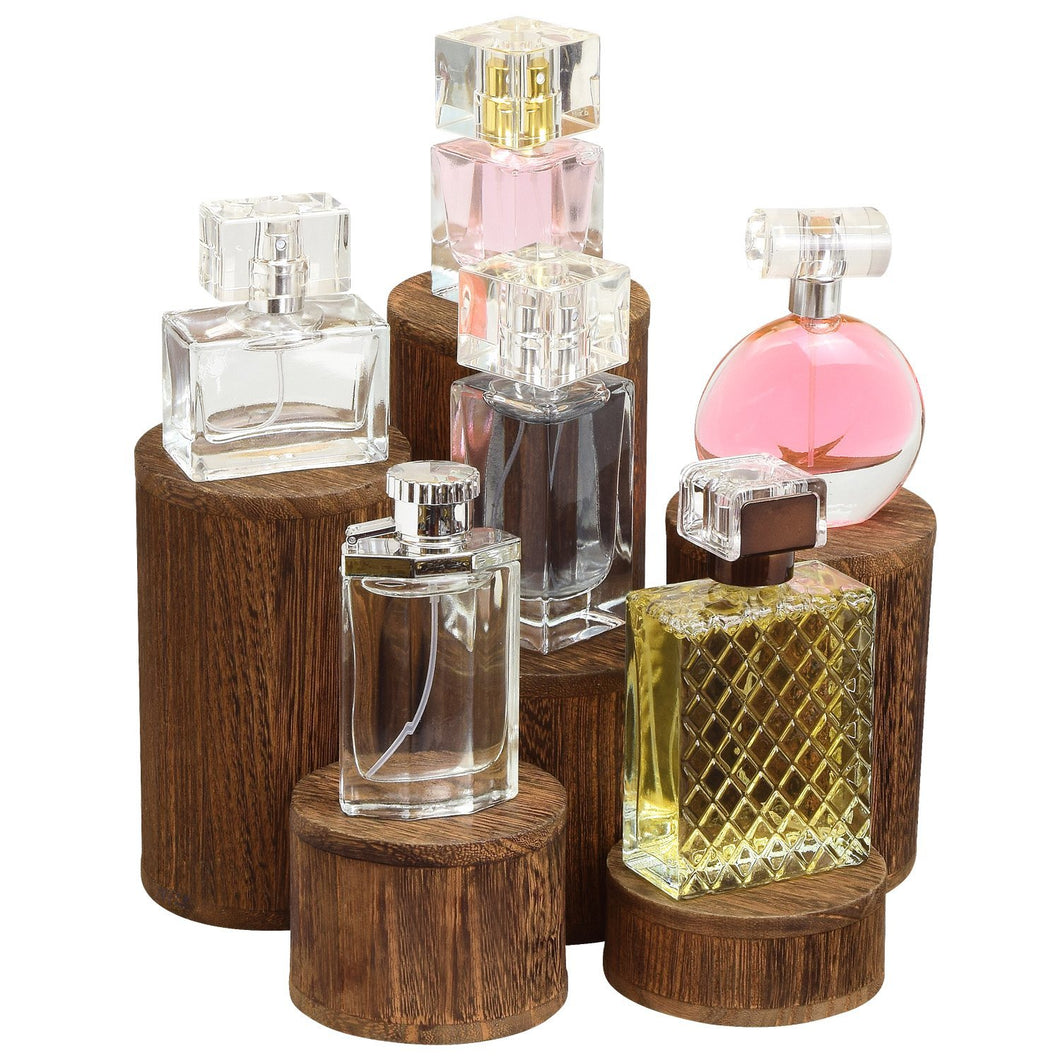 #DPW515-BR Wooden 6 Pcs Round Risers Display