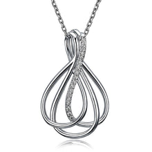 Load image into Gallery viewer, Braided CZ Pendant Necklace for Women Rhodium Color Drop Ship Fashion