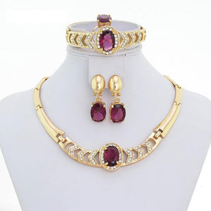 "Elegant Series" 18k Gold Plated Dubai Fashion Jewelry Set  