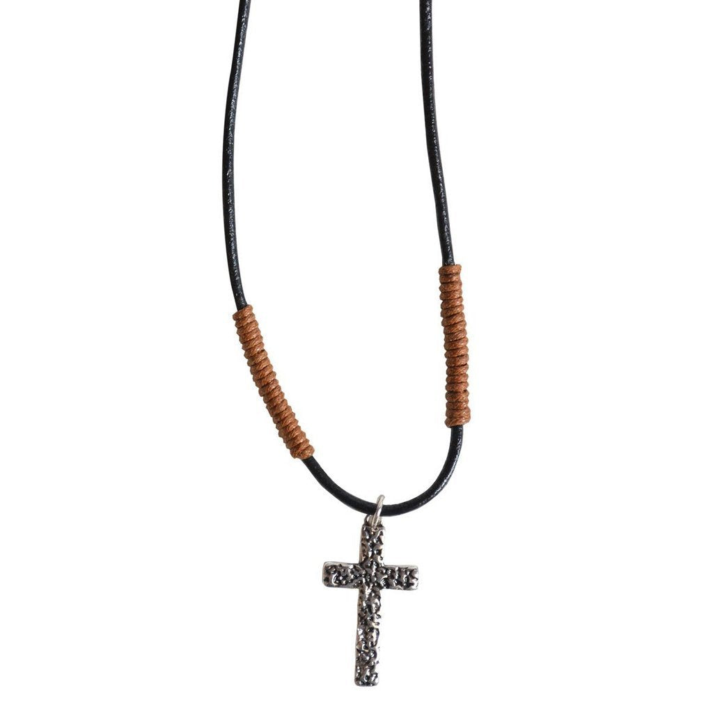 Faith Gear® Guy's Necklace - Hammered Cross